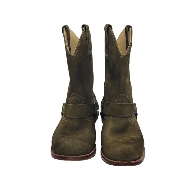 Western / rodeo boots. Leather. Size  37/ US 6. Olive Green Color. - Picture 2 of 14